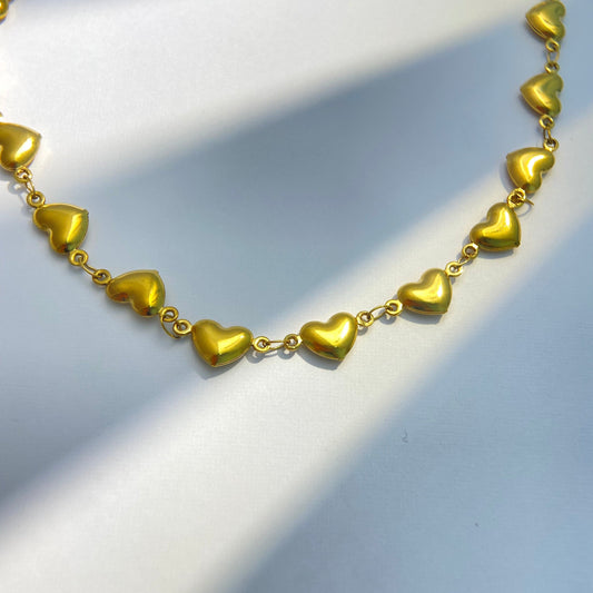 Gold Heart Chain Necklace