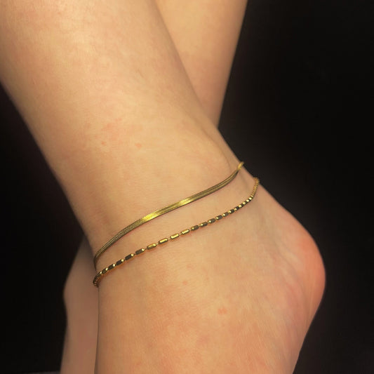 Dual-layer Gold Anklets