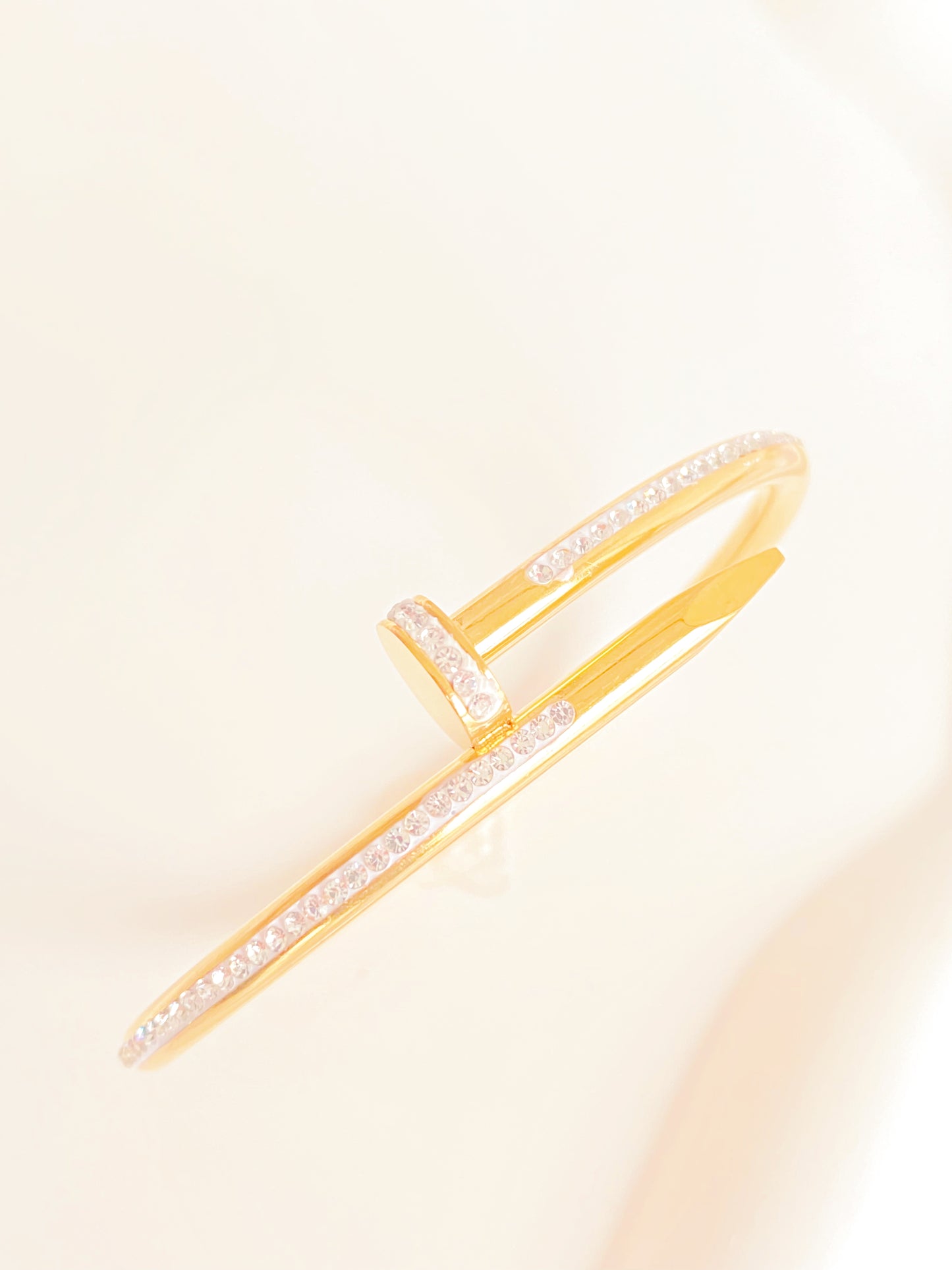 Gold Crystal Nail Bangle