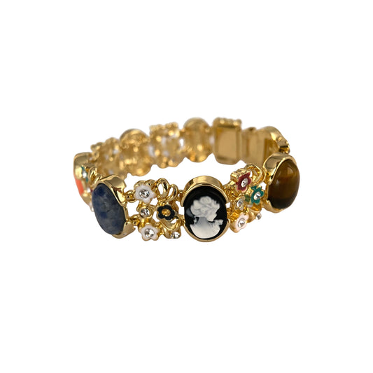 Vintage Cameo Bracelet with Natural Stones