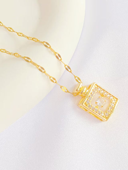 Gold Perfume Bottle Necklace