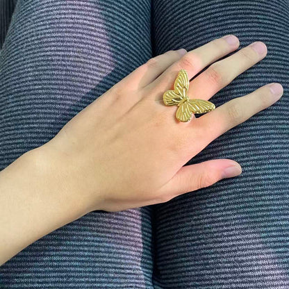 Stainless Steel Butterfly Ring
