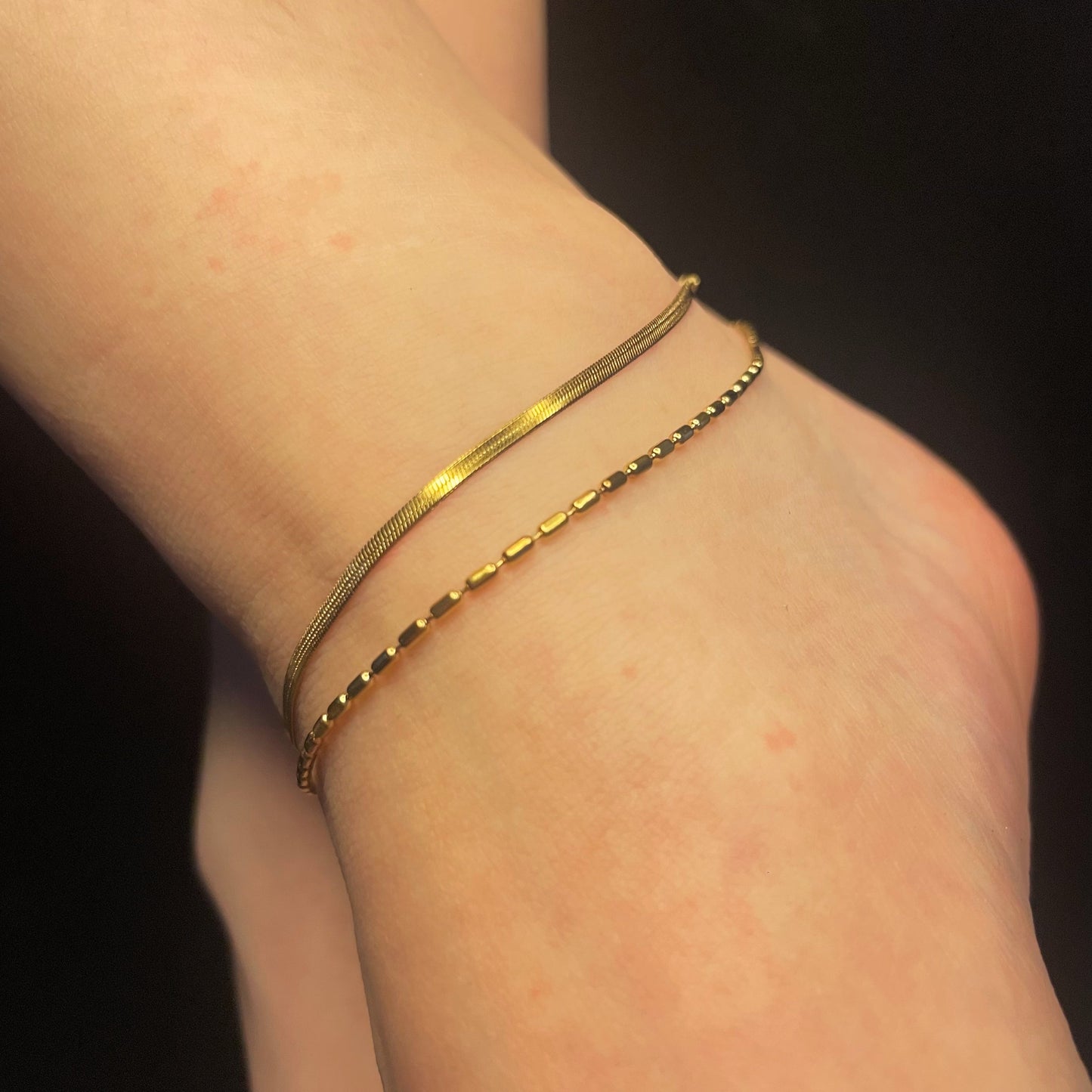 Dual-layer Gold Anklets