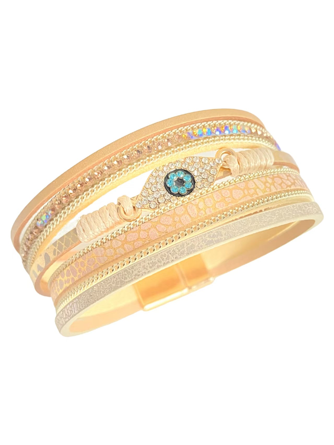 Evil Eye Bohemian Leather Bracelet